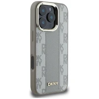 DKNY rūtainā raksta magnētiskais MagSafe apvalks iPhone 16 Pro Max - bēšs