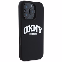 DKNY Silikona baltais drukāts logotips magnētiskais viedtālruņa apvalks iPhone 16 Pro Max - melns