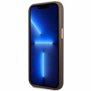Guess GUHMP14MU4GPRW iPhone 14 Plus 6.7 "brūns / brūns cietais apvalks 4G Logo Plate MagSafe