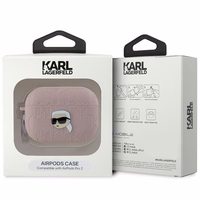 Karl Lagerfeld Monogramma Karl galvas apvalks AirPods Pro 2 - rozā