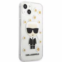 Karl Lagerfeld Flower Ikonik Karl viedtālruņa apvalks iPhone 13 mini - caurspīdīgs