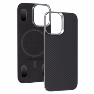 Liavec Carbon Layer Magsafe Aramid Fiber maciņš priekš Iphone 17 melns