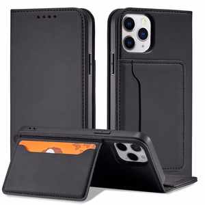 Magnētiskais kartes korpuss iPhone 12 Pro - melns (m)