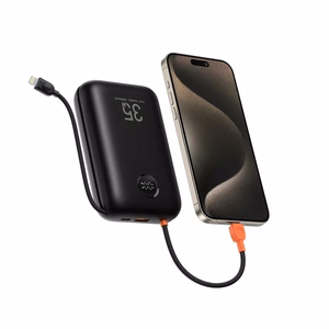 Portatīvais lādētājs VEGER 30000 mAh ar iebūvētu kabeli Type C / Lightning PD QC3.0 35W K3 (W3018) melna