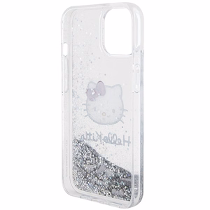 Hello Kitty šķidro spīdumu piekariņi Kitty Head viedtālruņa apvalks iPhone 15 - sudrabains