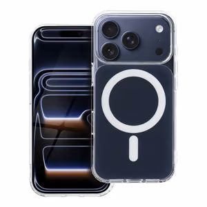 Maciņš iPhone 15 PRO Clear Fusion Mag Cover saderīgs ar MagSafe tumši zils