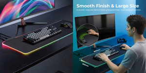 RGB spēļu peles paliktnis ar USB centrmezglu, 800x300