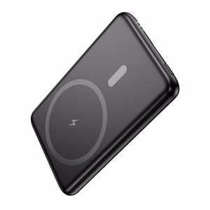 Portatīvais lādētājs Hoco 5000 mAh QC PD 2A 20W īpaši plāns J140A melns saderīgs ar MagSafe