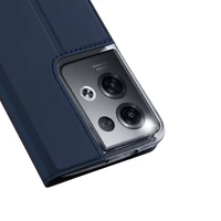 Dux Ducis Skin Pro viedtālruņa apvalks Oppo Reno 8 Pro ar atveramu vāciņu, karšu maciņu un statīvu, zils