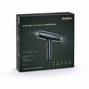 BaByliss Air Power Pro D6555DE – 1700 W joniskais matu fēns, zaļš / zelta