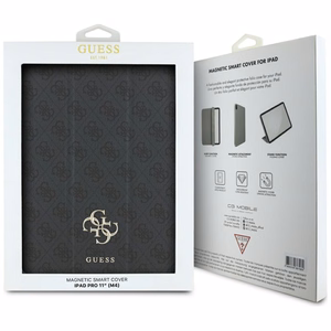 Guess GUFC11PM24PS4SGK iPad Pro 11" 2024 vāciņš melns magnētiskais 4G Liels logotips