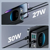 Portatīvais lādētājs Joyroom JR-PBF02 30W 20000mAh + USB-A uz USB-C kabelis 0,25m (melns)