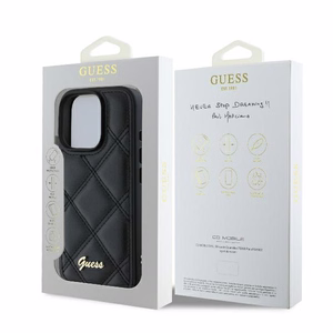 Guess Stepētais Metāla Logotipa viedtālruņa apvalks iPhone 16 Pro Max - melna