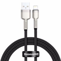 Baseus kabelis Cafule Metal USB - Lightning 1,0 m 2,4A melns