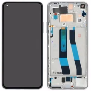 LCD ekrāns Xiaomi 11 Lite 5G NE ar skārienjutīgo ekrānu ar rāmi sudrabs/balts oriģināls (service pack)