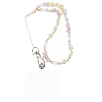 HAPPY tālruņa siksniņa, piekariņš / auklas garums 44 cm (22 cm cilpā) / uz rokas – gaiši rozā