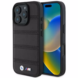 BMW M Perforated And Stitched Line MagSafe case for iPhone 16 Pro - black