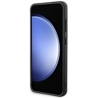 DKNY ādas Mono Stripe un Metal Logo viedtālruņa apvalks Samsung Galaxy S24 - melns