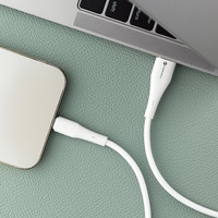 FORCELL F-ENERGY C343 kabelis USB A uz Lightning 2,4A 12W Silicone 1 m balts