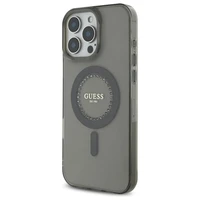 Guess IML Rhinestones Magnētiskais viedtālruņa apvalks iPhone 16 Pro Max - melns