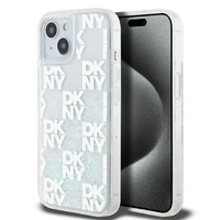 DKNY šķidrā spīduma vairāku logotipu viedtālruņa apvalks iPhone 15 / 14 / 13 - balts