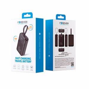 Forever ārējais akumulators TB-400 PD QC 65W 20000 mAh melns