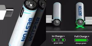 Rechargeable AAA batteries ar USB C, 400mAh, Li-Ion, 4 pcs