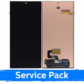 LCD Displejs Saderīgs ar Samsung S918 S23 Ultra Melns (Service Pack) (NF version)