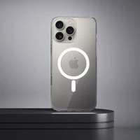 Caurspīdīgs viedtālruņa apvalks 2 mm IPHONE 16 Pro Max saderīgs ar Magnētisko (kameras aizsardzība) caurspīdīgs