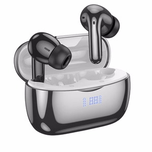 HOCO bezvadu austiņas bluetooth TWS ANC ENC EQ16 melnas glazūras