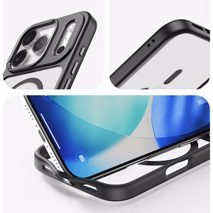 Rock Guard Lens Protection Series Magnetic Case for Iphone 17 Air transparent-black