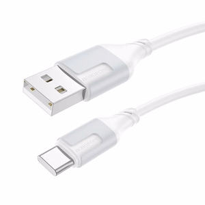 USB kabelis Borofone BX101 no USB-A uz USB-C 1,0 m, balts