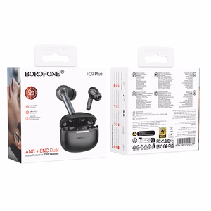 Borofone TWS Bluetooth austiņas FQ9 Plus Peaceful ANC+ENC melnas