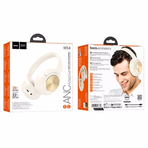 HOCO bezvadu austiņas bluetooth ANC W54 pienbalts