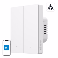 SONOFF M5-2C-80W WiFi Matter viedais sienas slēdzis (2 kanāli, rāmim)