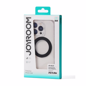 Joyroom JR-16JL6 iPhone 16 Pro Max īpaši plāns MagSafe saderīgs apvalks ar 360° gredzenveida statīvu - melns