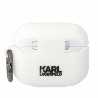 Karl Lagerfeld KLACAPSILKCW AirPods Pro apvalks balts/balts Silikona Karl & Choupette