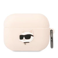 Karl Lagerfeld KLAPRUNCHP AirPods Pro apvalks rozā/rozā Silikona Choupette Head 3D