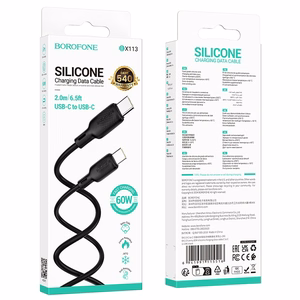 Borofone Kabelis BX113 Lenny - Type C uz Type C - PD 60W 3A 2 metri melns