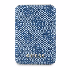 Guess беспроводной внешний аккумулятор 15W GUPB5FP4EMGB 5000mAh синий/синий 4G Leather Metal Logo MagSafe