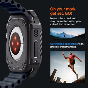 Spigen Rugged Armor maciņš Apple Watch Ultra 49 mm, matēti melns