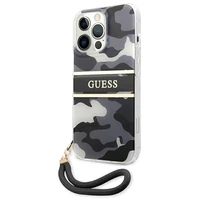 Guess GUHCP13LKCABBK iPhone 13 Pro / 13 6.1" melns/melns cietais apvalks Camo Strap Collection