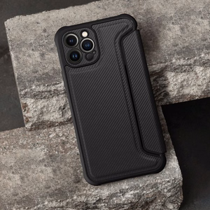 Viedtālruņa apvalks Razor Book priekš iPhone 17 - melns