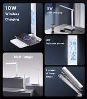 Yesido galda lampa DS20 induktīva ar LCD displeju balta