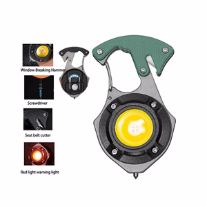 Mini lukturītis LED atslēgu piekariņš W5143 Type C ar 2 skrūvgriežu uzgaļiem zaļš