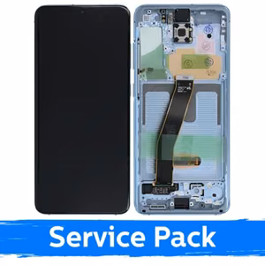 LCD Display Compatible With Samsung G980 (G981) S20 With Frame / Cloud Blue / (Service Pack)