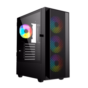Gembird Fornax 4000 ARGB spēļu ATX datora korpuss Midi Tower melns