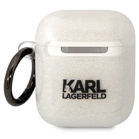 Karl Lagerfeld KLA2HNKCTGT Airpods 1/2 apvalks caurspīdīgs Gliter Karl&Choupette