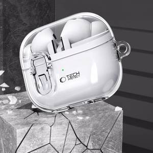 Tech-Protect FlexAir apvalks ar karabīni Samsung Galaxy Buds 3 / 3 Pro – caurspīdīgs