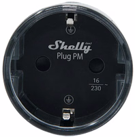 Shelly Plug PM Gen3 Matter 13A viedā kontaktligzda, melna